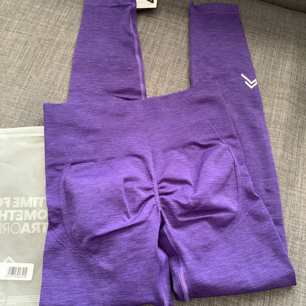 NWT Oner Active EFFORTLESS SEAMLESS LEGGINGS Amethyst S PRINTED LOGO OG Verison - Picture 7 of 8